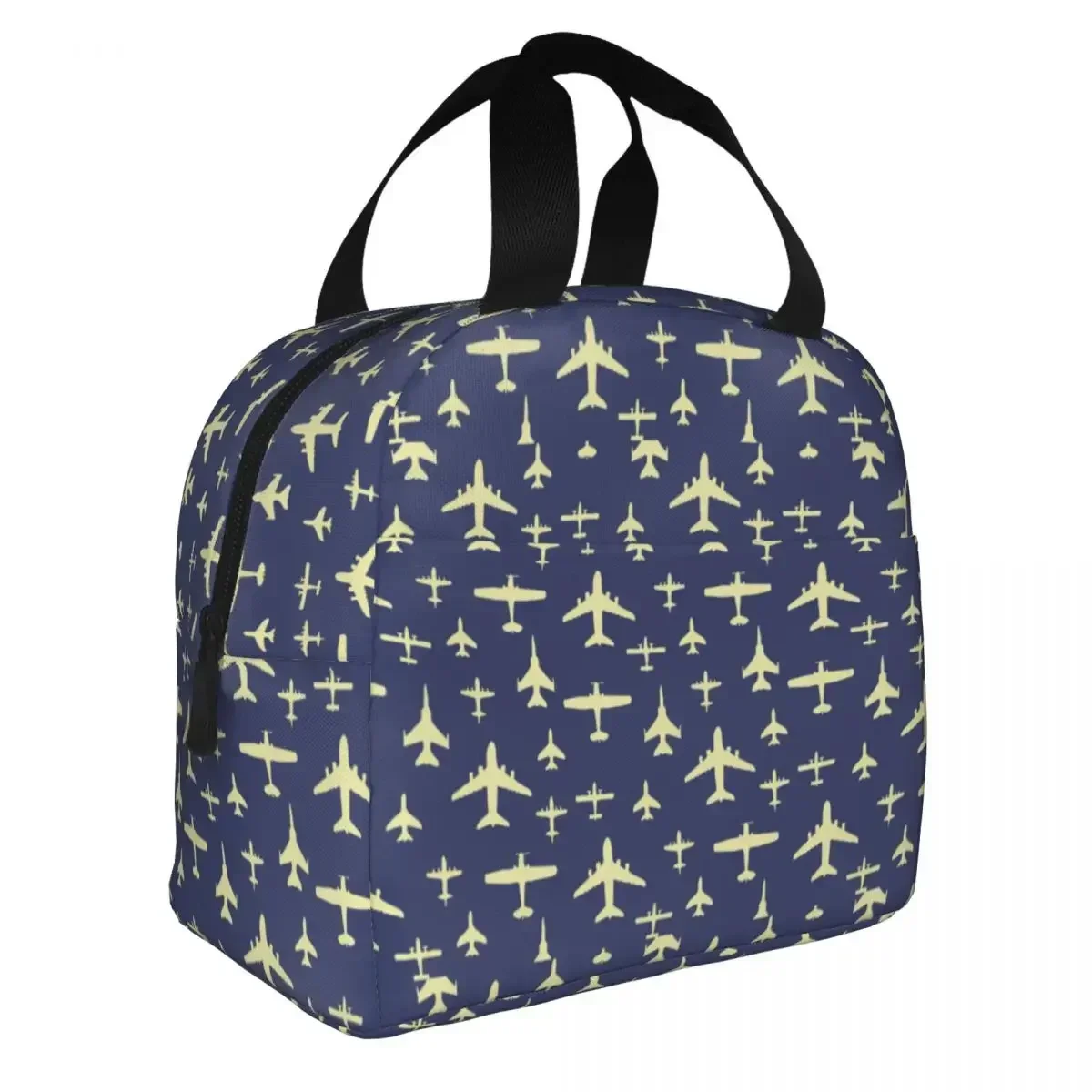 Fly Past Aeroplanes Insulated Lunch Bags Cooler Bag Lunch Container Pilot Air Fighter Tote Lunch Box Bento Pouch Work Picnic