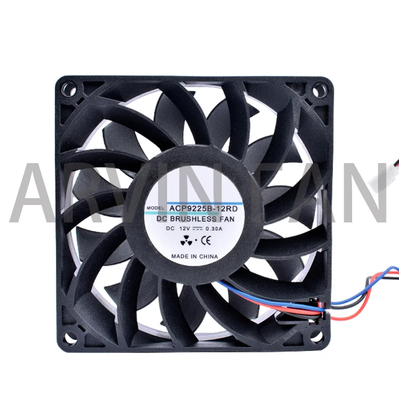 ACP9225B-12RD 9cm 92mm Fan 92x92x25mm DC12V 0.30A 3pin RD Stall Warning Is Suitable For The Cooling Fan Of The Power Inverter