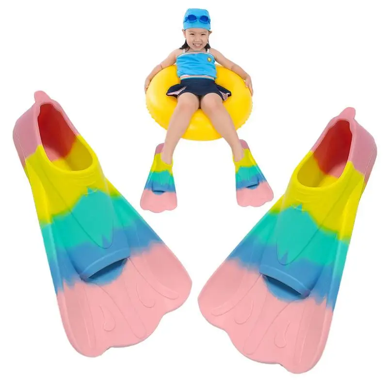 Swimming Fins Men Silicone Short Flippers Children Professional Diving Flippers Duck Flippers Snorkeling Equipment Beginners