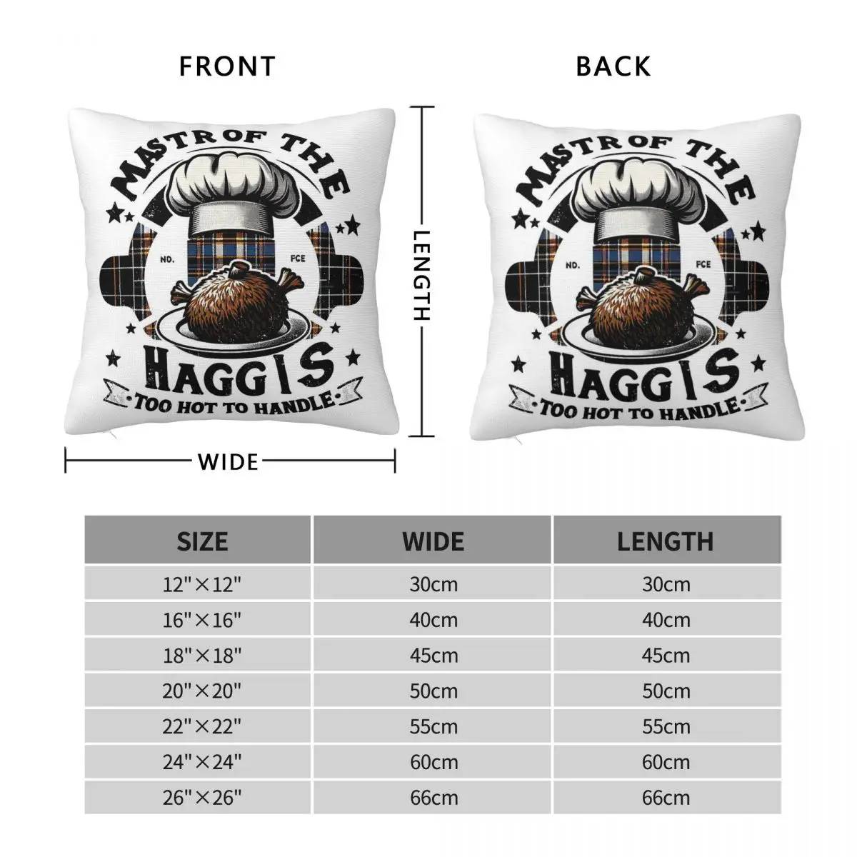 Haggis Too Hot To Handle Square Pillowcase Polyester Linen Velvet Creative Zip Decor Room Cushion Cover 45x45