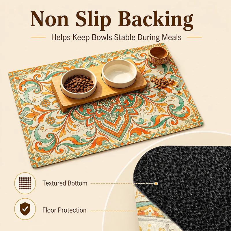Bohemian Pet Feeding Mat Water - Pet Supplies Dog Food review and price