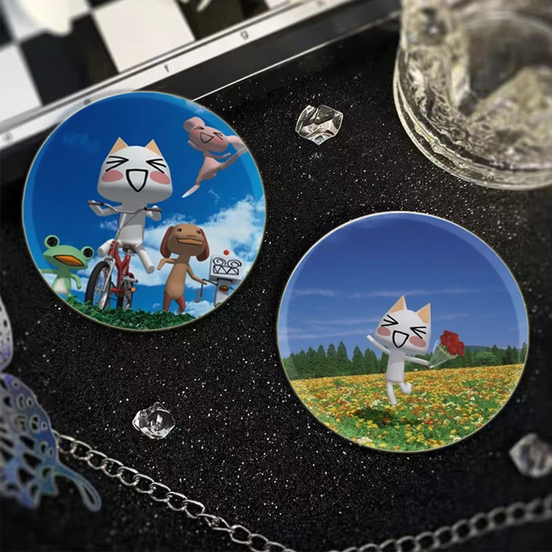 32/44mm Toro Inoue Cat Brooches Cartoon Animal Cute Badge Handmade Exquisite Enamel Pins for Clothes Jewelry Backpack Collar Hat