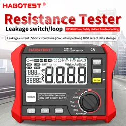 Misuratore di resistenza digitale LCD di grandi dimensioni da 4.7 pollici Tester RCD/Loop HT5910 HT2302 1000 Tester per interruttori di dispersione 0 ~ 440V