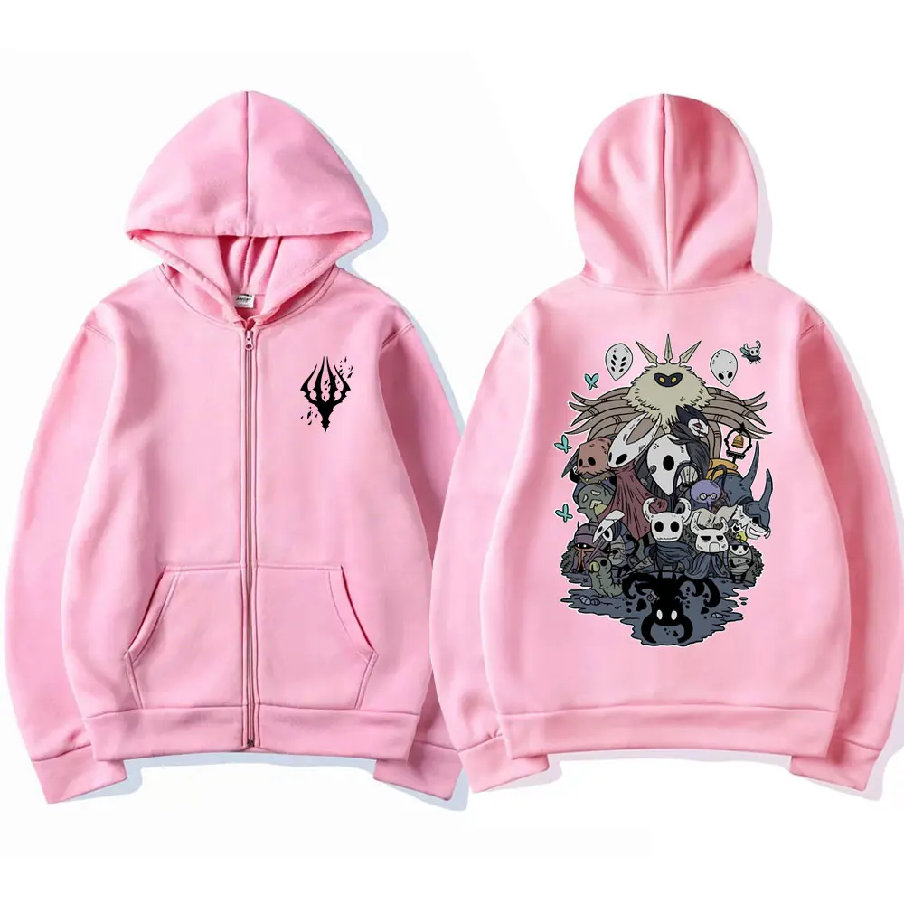 Spiel Hollow Void Hollow Knight Zipper Hoodie Herrenmode Kapuzenpullover Allgleiches Männer Frauen Anime Schwarz Lose Zip Up Jacke – Detail 16