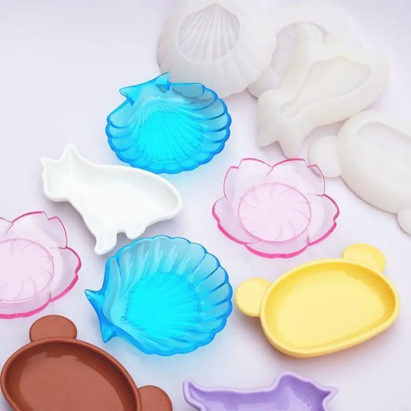 

Bear for Shell Flower Dish Mold Epoxy Resin Molds Glossy Silicone Mold for Agate Resin Coasters Tray Cup Mats