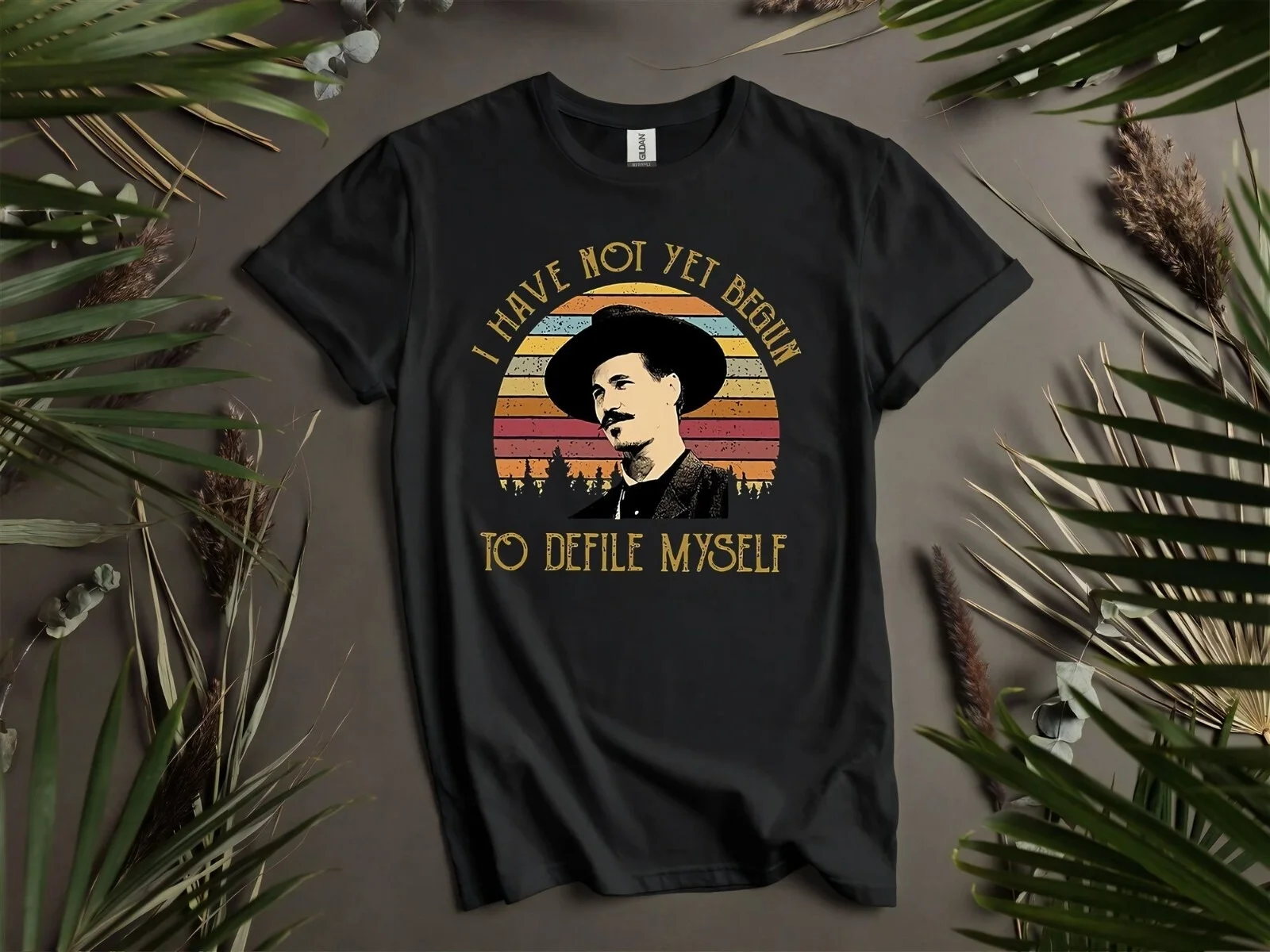 Retro Western “Not Yet Begun” Printed Cotton Tee 100% Cotton Material with Vintage Quote Art Cool Casual Wear for Trend Lovers