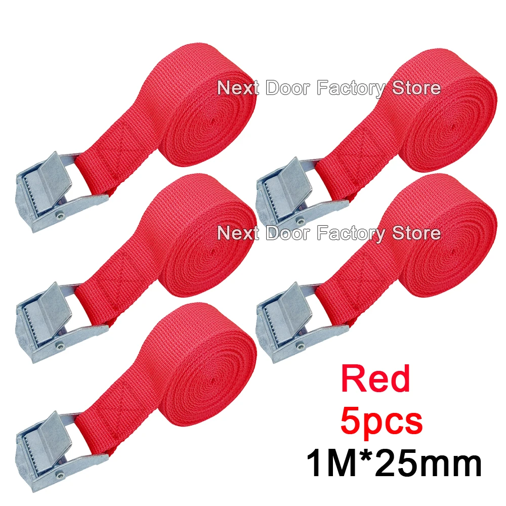 5 stücke 1M Schnalle Tie-Down Gürtel Fracht Riemen Für Auto Motorrad Fahrrad Mit Metall Schnalle Abschleppseil ratsche Gürtel für Gepäck 3 Farben – Detail 8