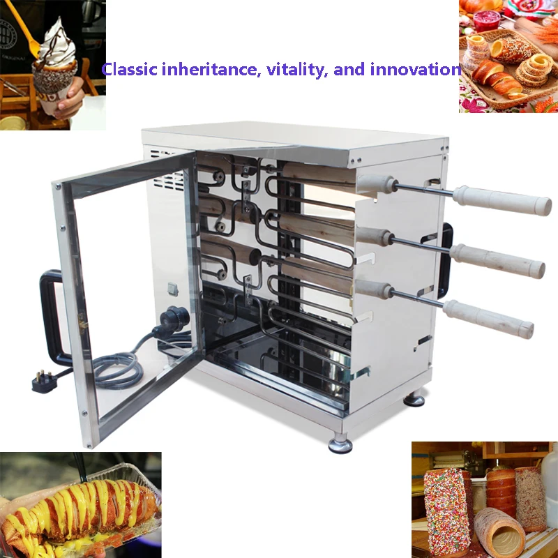 

Commercial Hungarian Kurtos Kalacs Machine 16 Pcs Rollers Electric Chimney Cake Rollers Ice Cream Waffle Maker Cone