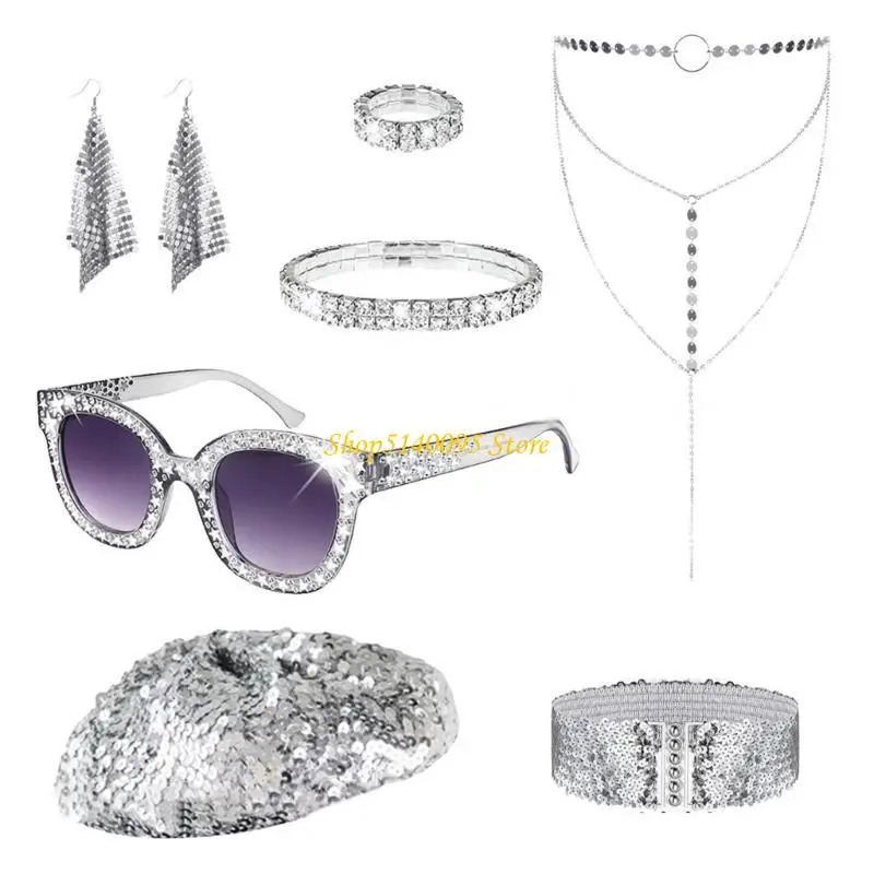 DXAE Disco Acessórios Disco Fancy Discos Conjunto discotecas Caps Bracelet neacklace