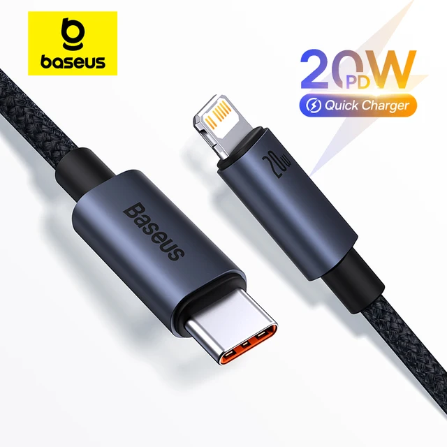 Kabel USB Baseus do iPhone'a 13 12 11 pro max Kabel USB do iPhone'a Szybkie ładowanie do iPhone'a X XR 8 Kabel USB typu C do błyskawicy
