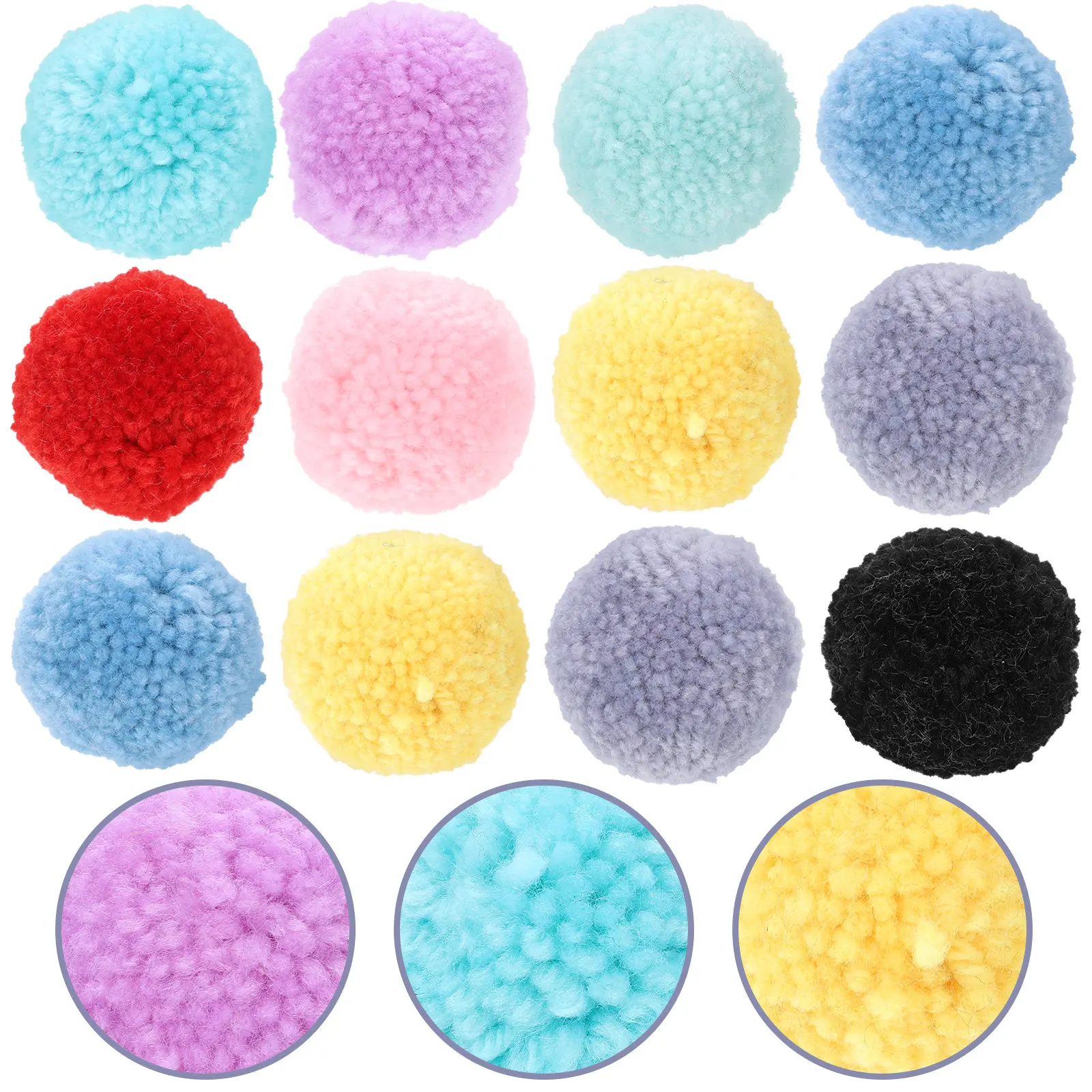 

12 шт. помпонов для рукоделия: украшения для шапок, одежды, бижутерии, поделок своими руками, декоративные помпоны для творчества