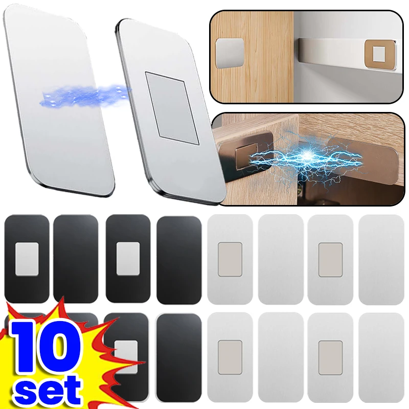 Magnetic Cabinet Door Catches Invisible Ultra-Thin Soft-Catch Drawer Closer Stop Magnet Closet Cupboard Furniture DIY Fitting