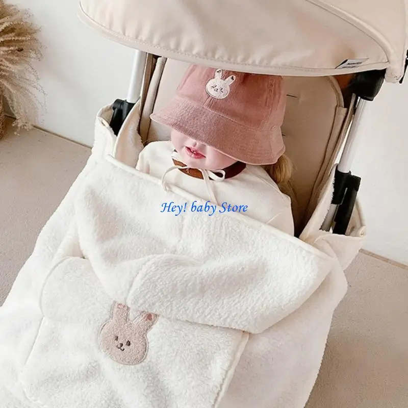 

Q1FE Convenient Warm Baby Stroller Wrap Windproof Blanket Newborn Wrap Blanket Soft