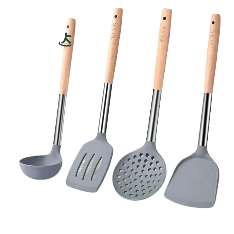 

Food-grade silicone spatula non-stick pan heat-resistant and easy-to-clean special stir-fry spatula beech wood spatula