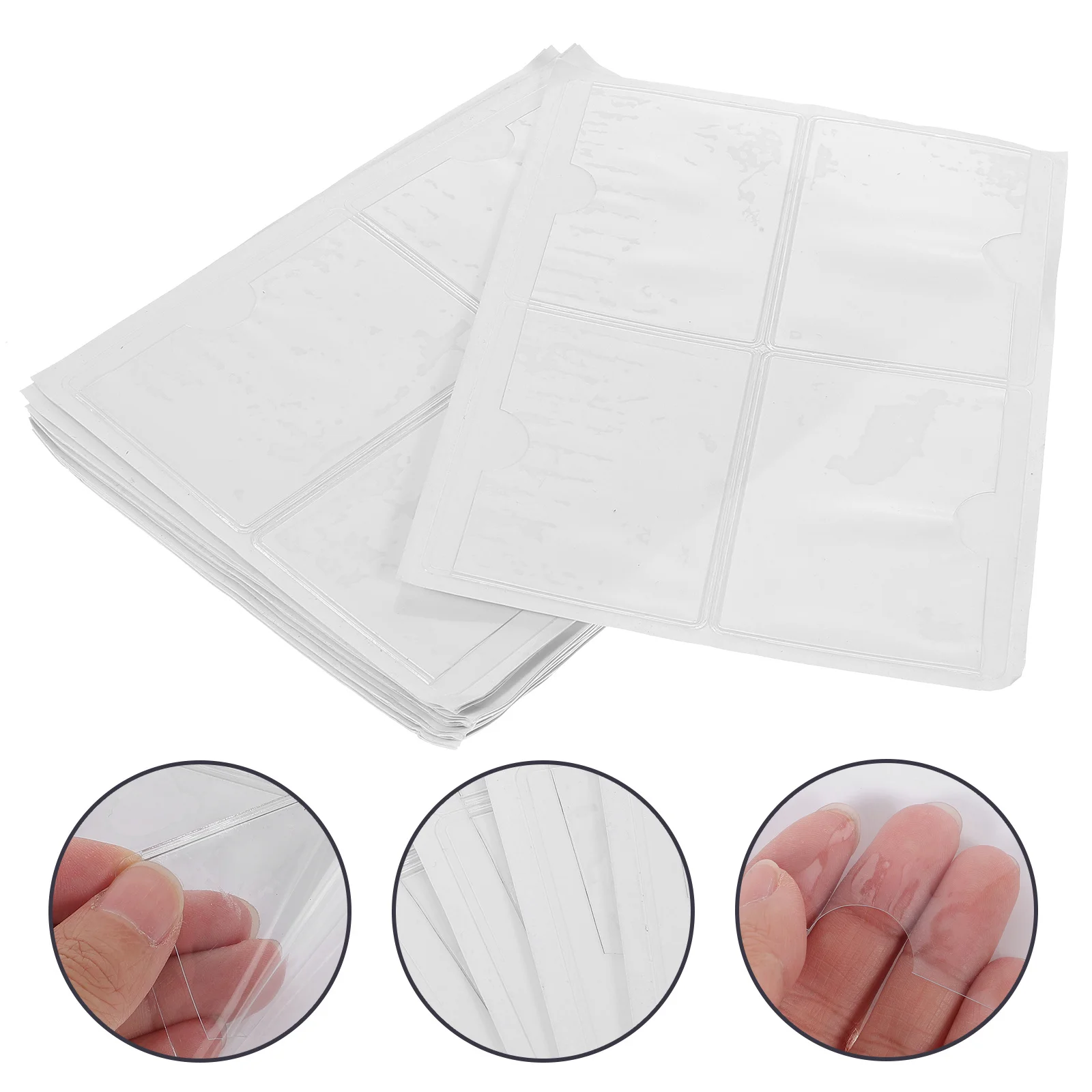 

100Pcs Clear Card Holder Self Adhesive Business Card Sleeve for Index Cards Photo Cards Id Protection Easy Apply No Tools Needed