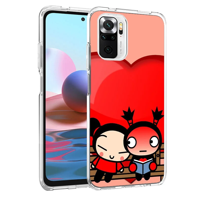 Cute Cartoon Pucca Garu Phone Case For Xiaomi Redmi 12 12C 10 10C 10A 9 9A 9C 9T 8 8A 7 7A 6 Pro 6A K70 K60 K40 K20 S2 Print Cov