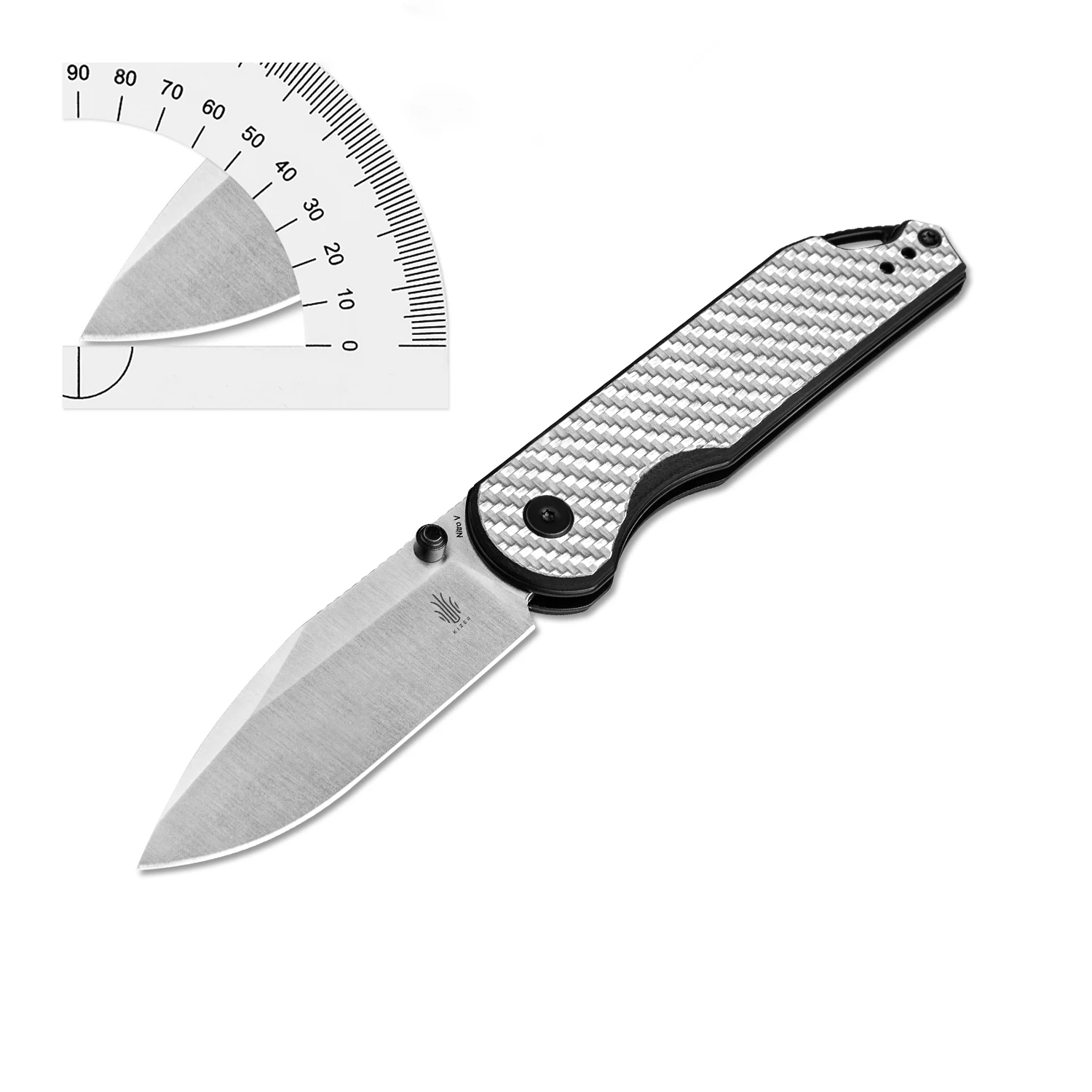 Kizer Hunting Folding Knife Assassin V3549A3 NitroV With Carbon Fiber Handle For 2024 New Survival EDC Tools Knife