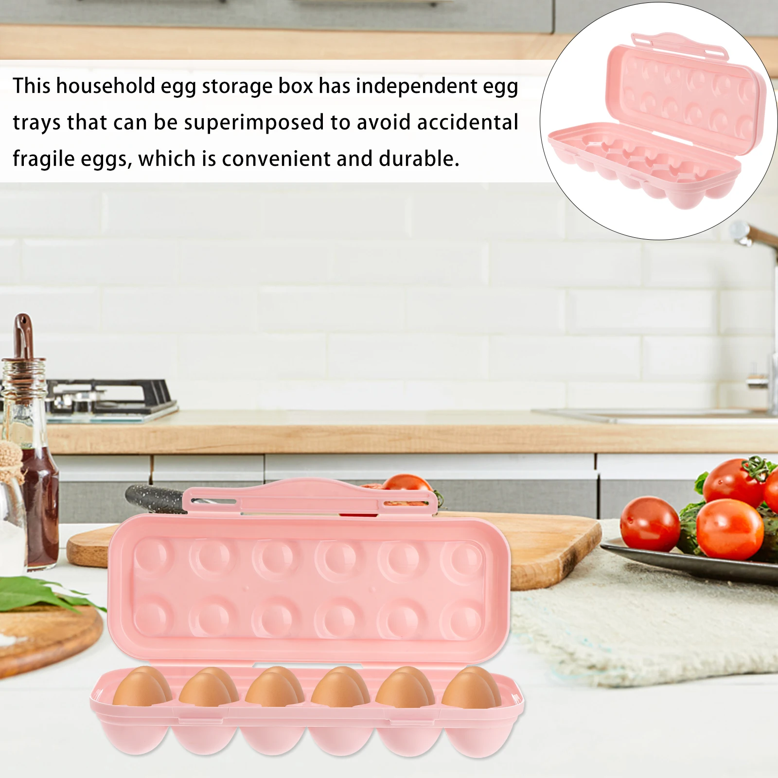 

2 Pcs Egg Storage Box Rack Organizer Refrigerator Tray Display Covered Holder Container Keeper Collector for Kitchen
