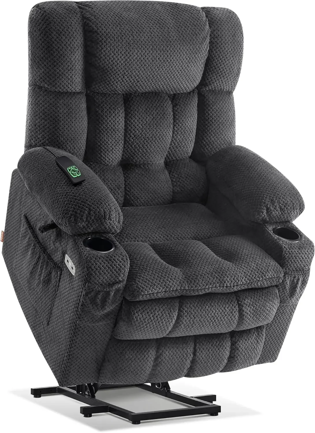 Chair with Massage and Heat for Elderly People, Infinite Position, USB Ports, Cup Holders, Fabric 7890 Medium-Regular