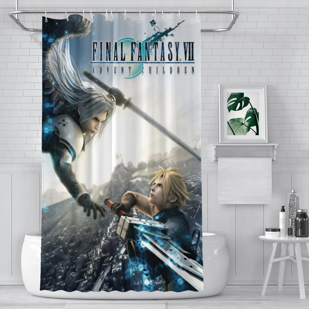 

Shower curtain Bathroom F-Final-Fantasy-VII decor Modern household items Bathroom curtain Graduation gift Festival gift