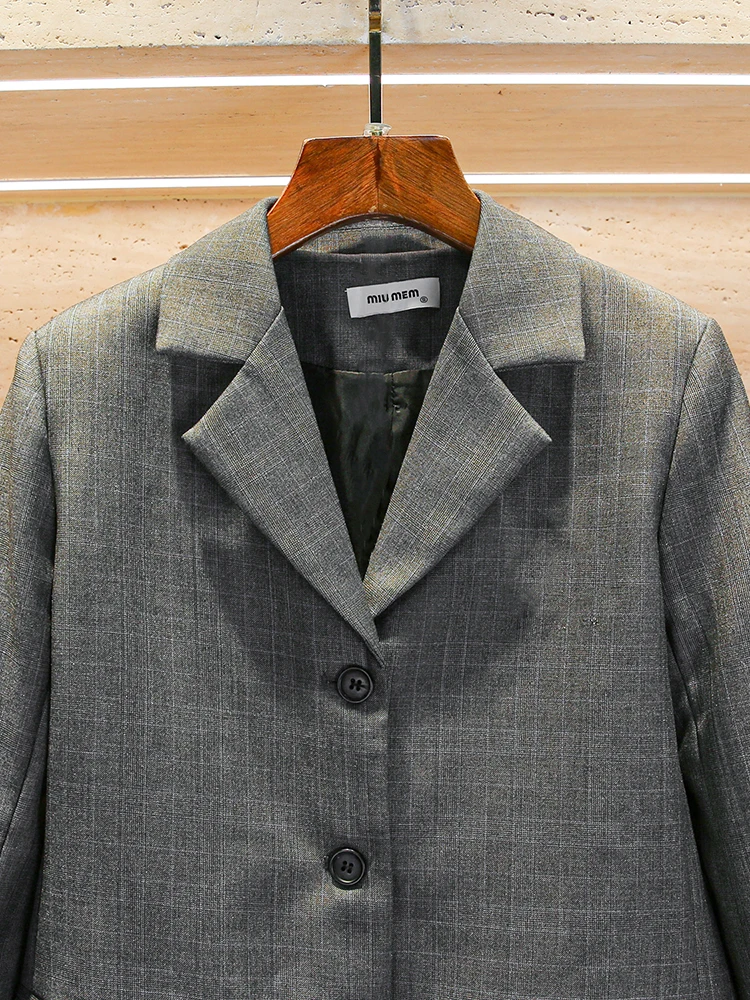 

Высококачественный женский модный комплект Miumem, осенний отложной воротник, открытый кардиган, пальто плюс плиссированная юбка, ансамбль из полиэфирного волокна...