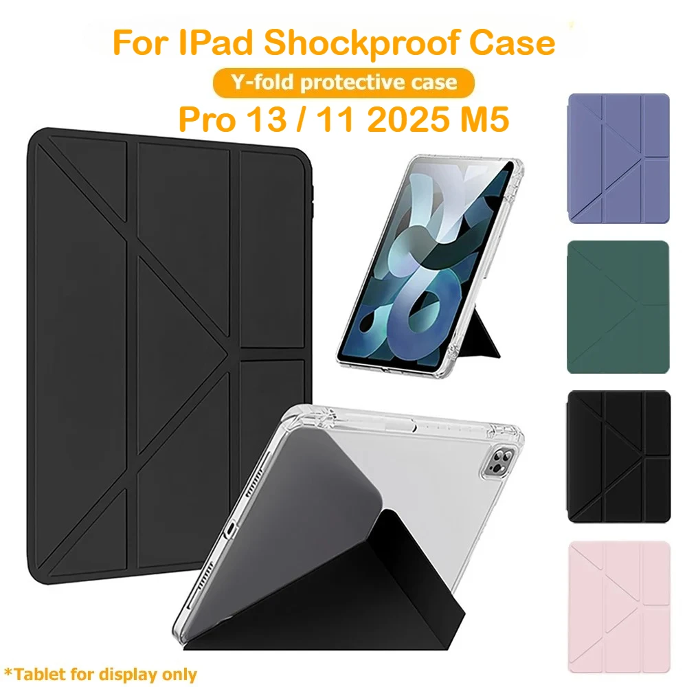 

For IPad Case IPad Pro M5 M4 Air 7 6 13 Inch 11 M3 M2 A16 11th 10th 10.9" 2025 Clear Acrylic Shockproof Cover with Pencil Holder