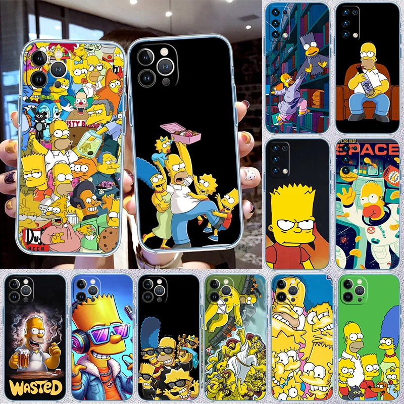 S-Simpsons-Art-funda de teléfono transparente para Motorola Moto G7 G8 G9 G84 G85 G73 G24 G15 Z2 Play Power Plus