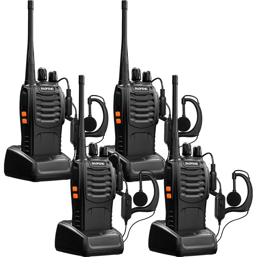 

Walkie Talkies bf888s for Adults Handheld TwoWay Radios Long Range UHF Communicator Rechargeable Interphone Professional 4 Pack