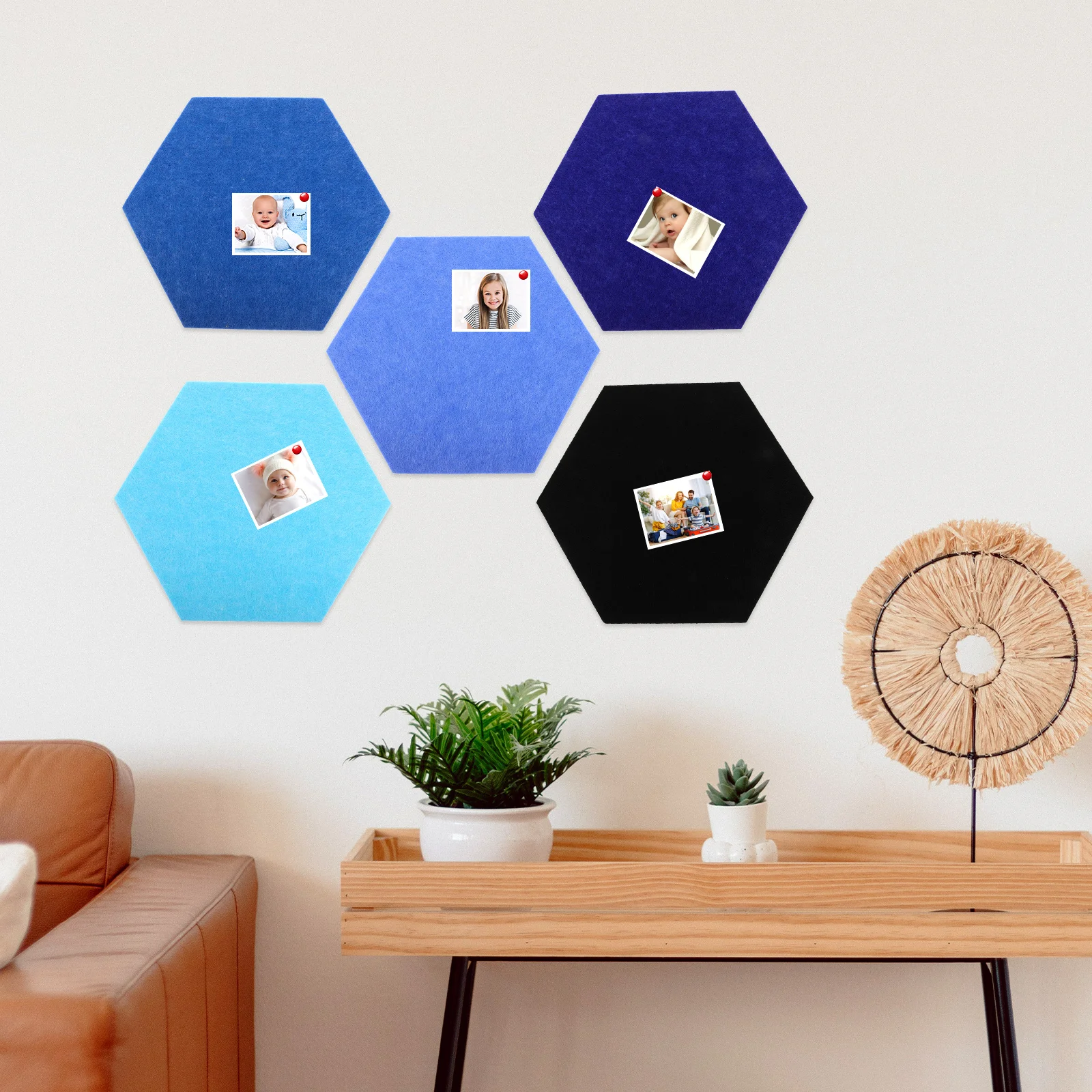 

5pcs Adhesive Bulletin Boards Decorative Display Notice Tiles for Office Home School Reminder Memo Felt Panels Wall Hanging Key