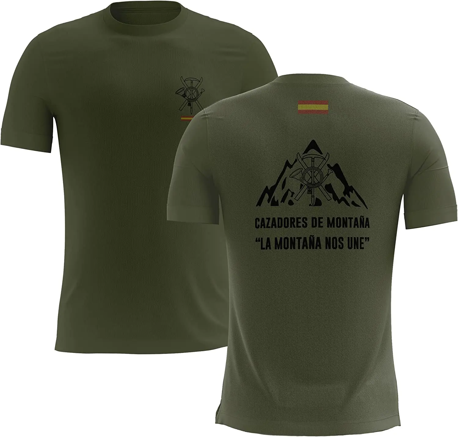 Camiseta De Cazadores De Montaña Del Ejército Español, Regimiento De Infantería \'Galicia\' 64. Camiseta 100% Algodón