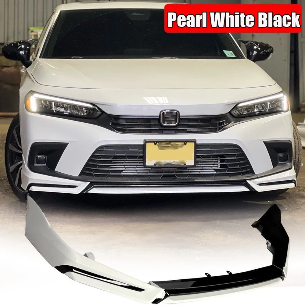 For 2022-2024 11th Honda Civic Yofer White Front Bumper Lip Spoiler Splitter