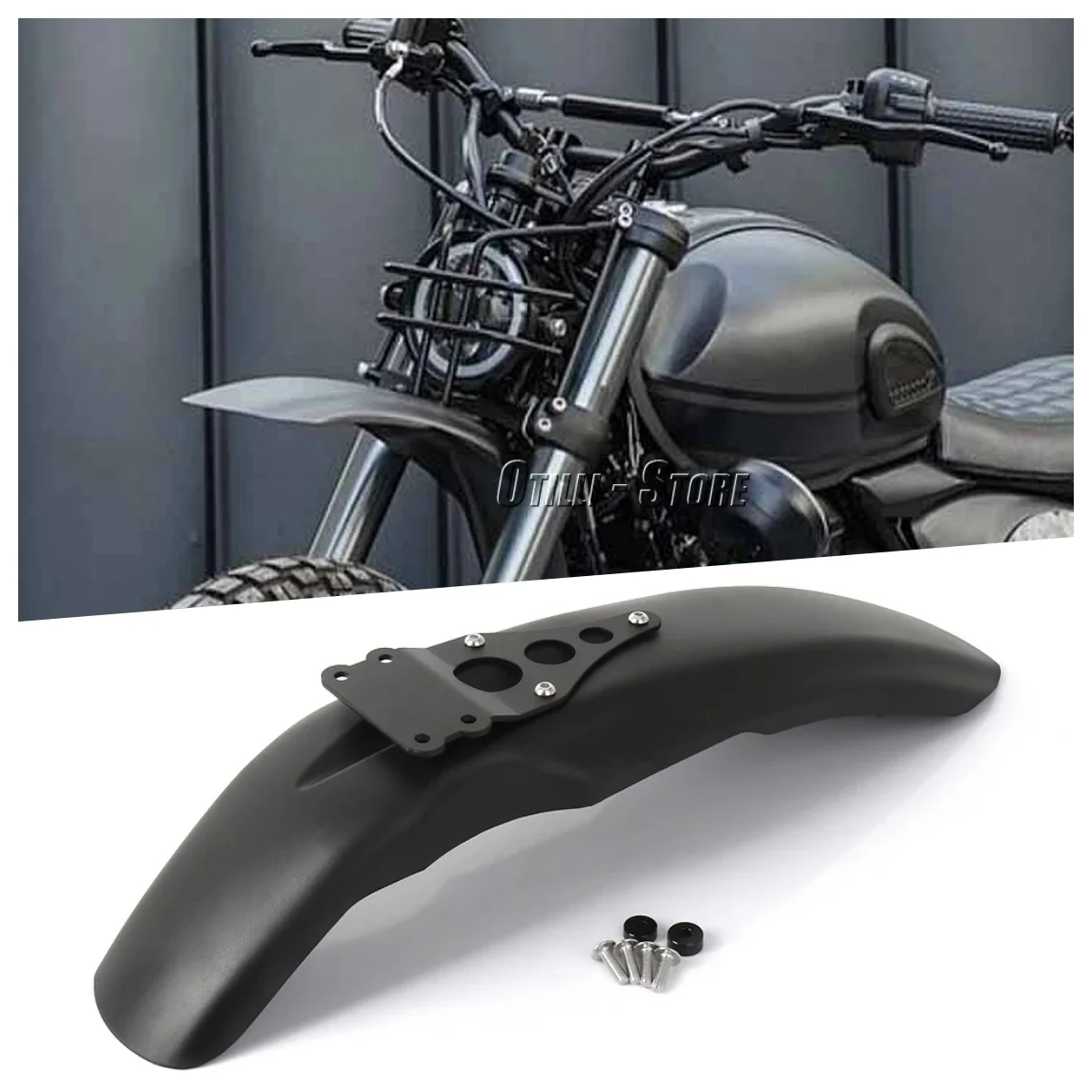 

Для Scrambler 400X SCRAMBLER 400X2024, переднее крыло, высокое крыло, черный брызговик, ABS, обхват колес, аксессуары для мотоциклов