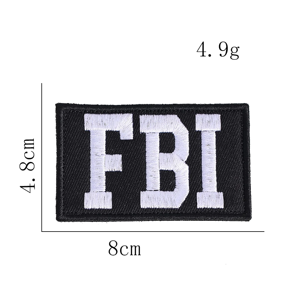 FBI-Buchstaben-Aufnäher mit Klettverschluss, taktischer Stil, Applikation für Rucksack, Weste, Hut, Cosplay-Dekoration – Detail 6