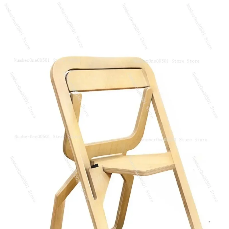 Creative New Folding Chair Wooden High-End Dormitory Household Outdoor Portable Storage Paper Chair  Dining Chair