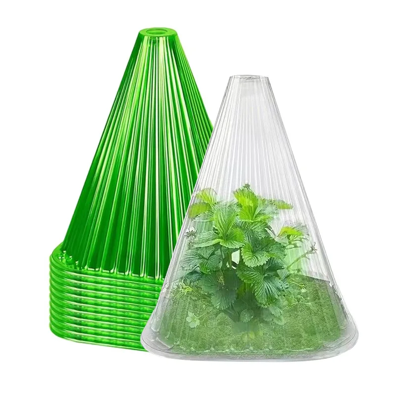 

10/20pcs Garden Plant Cloches Cover Reusable Square Plant Growth Box Against Snails/weather Influences Green Protection Cover