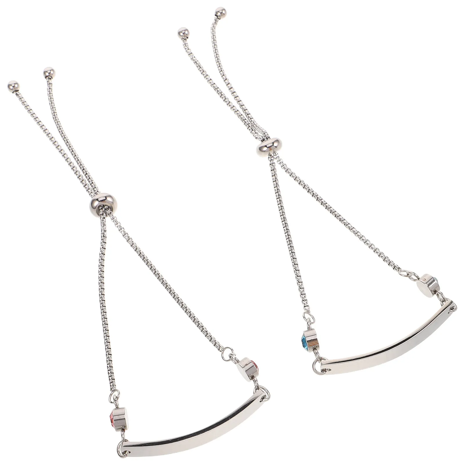 

2 шт. регулируемые браслеты из нержавеющей стали для пар, парные браслеты с кристаллами и гравировкой, браслеты-шармы для мужчин