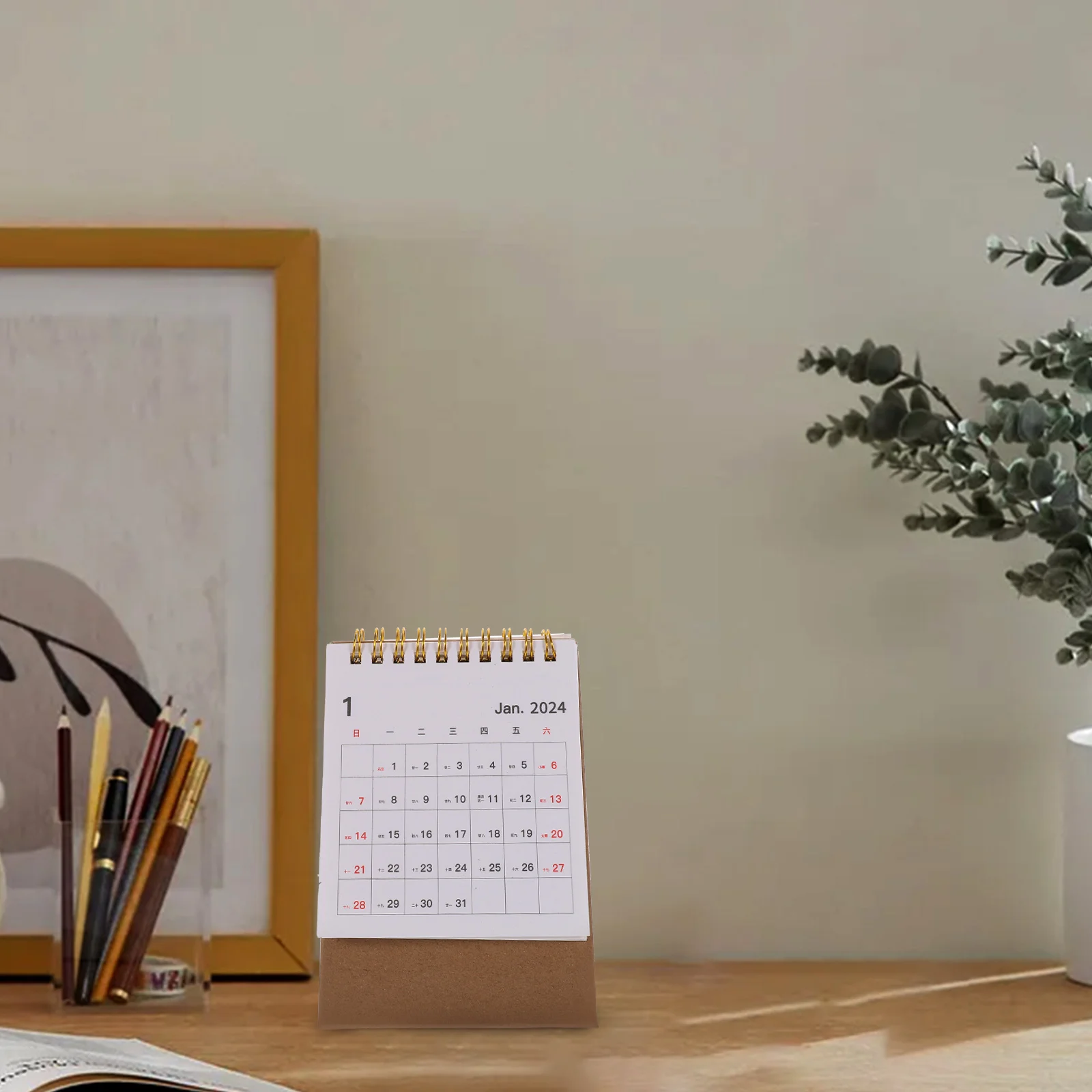 

Desktop Calendar Productivity Decoration Miniature Daily Use Storage Paper Flip Effective Classic