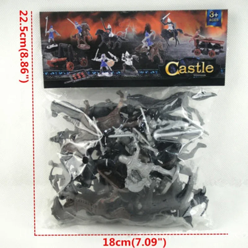 28 pçs cavaleiros medievais guerreiros soldados cavalo warhorse modelos brinquedos conjunto de brinquedo das crianças modelo 5-7 cm estatuetas em miniatura