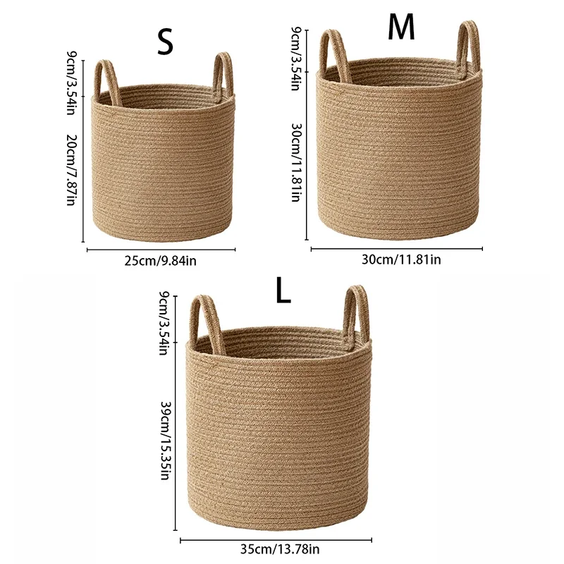 Handmade Woven Dirty Laundry Basket Foldable Cosmetic Storage Basket Straw Wicker Rattan Seagrass Garden Flower Pot Storage