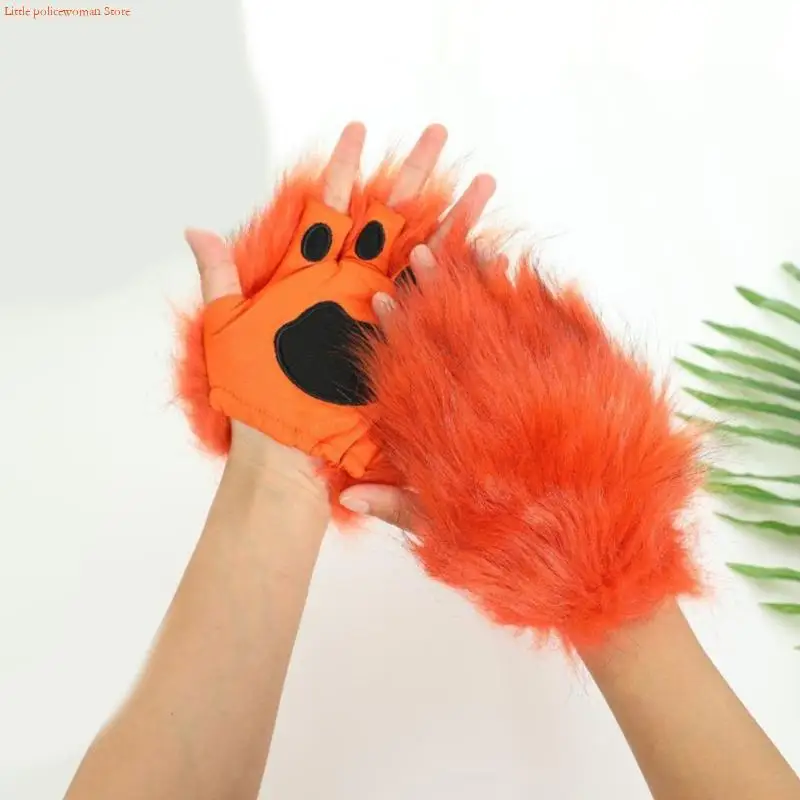 F92D koty rękawiczki z pazurami Fursuit zwierzęcy wilk lisy łapy rękawiczki kostium cosplay na Halloween akcesoria Therians Gear