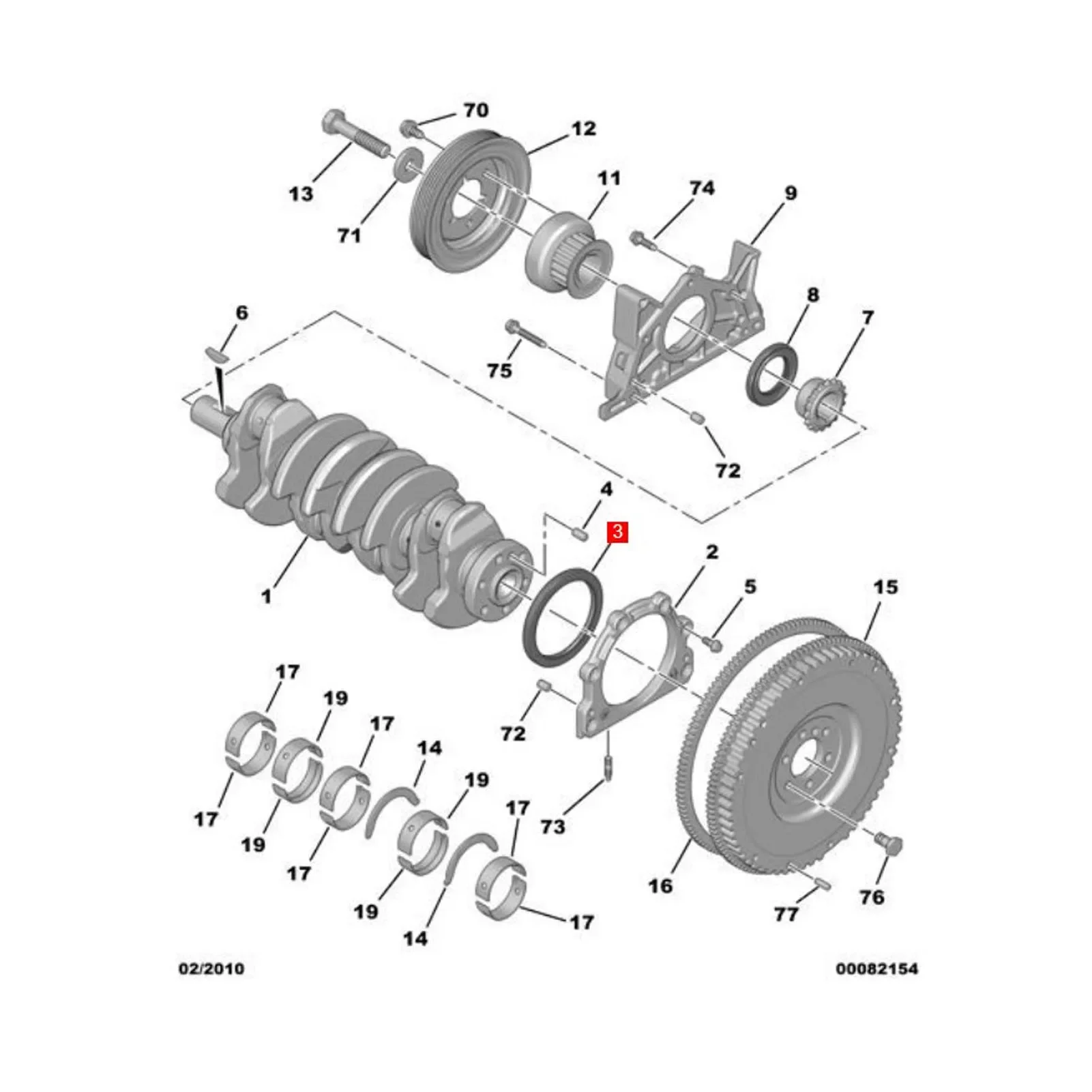 Crankshaft Oil Seal Set 0514A2 Front Rear Engine Crankshaft Oil Seal Kit Replacement For Peugeot 2008 206 207 3008 301 307 308