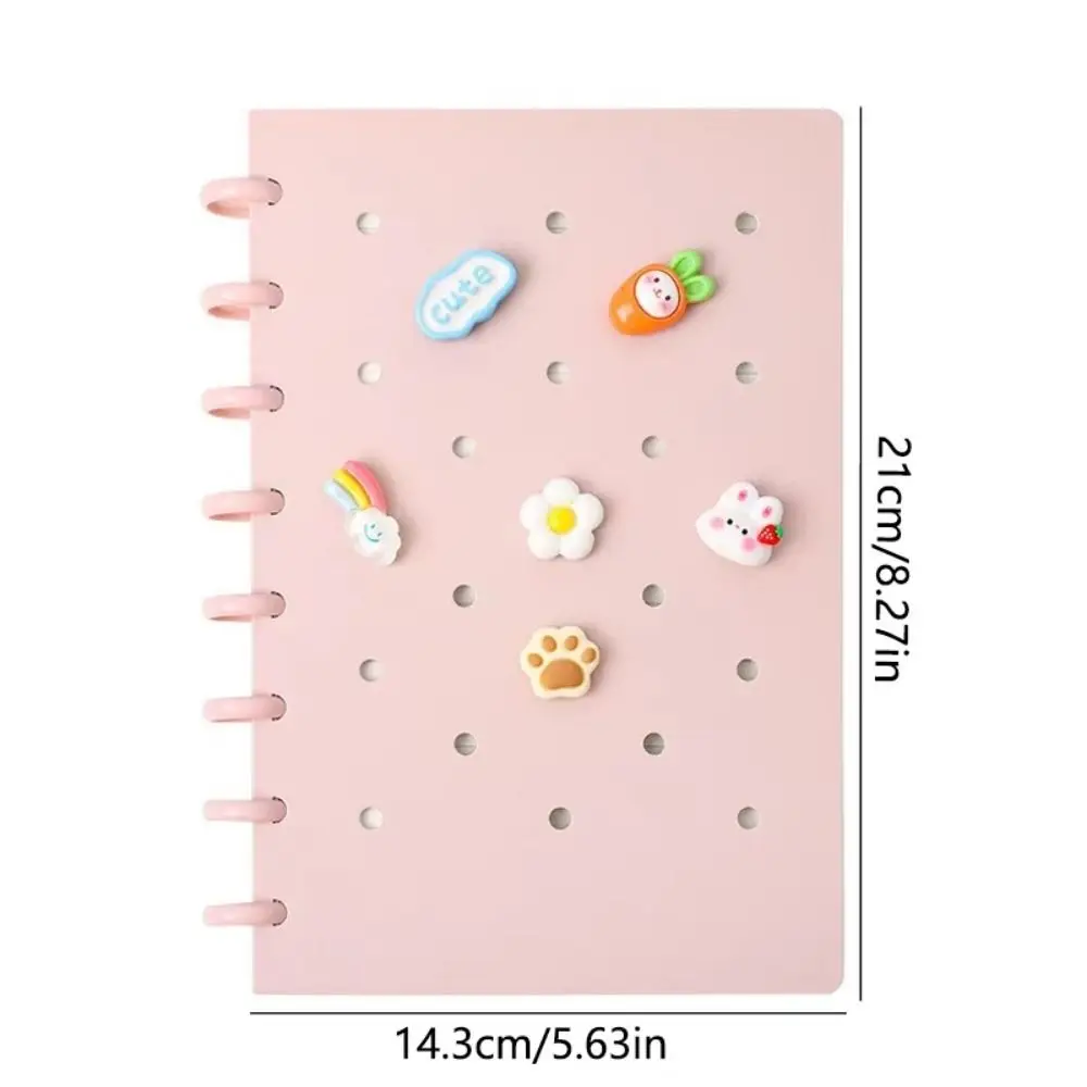 Creative A5 Loose-Leaf Book Detachable Mushroom Button Mushroom Buckle Hole Notebook Double Sides Thickened Paper