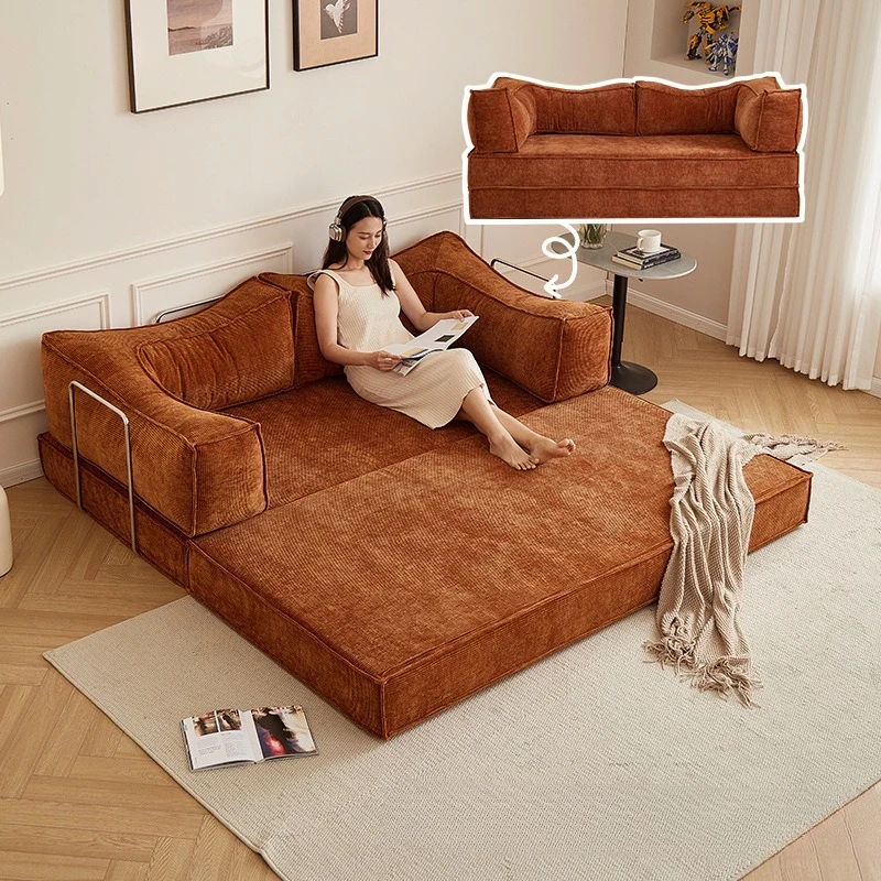 

Foldable rental house sofa bed Fabric sofa bed Integrated dual-purpose compressed lunch break lazy sofa