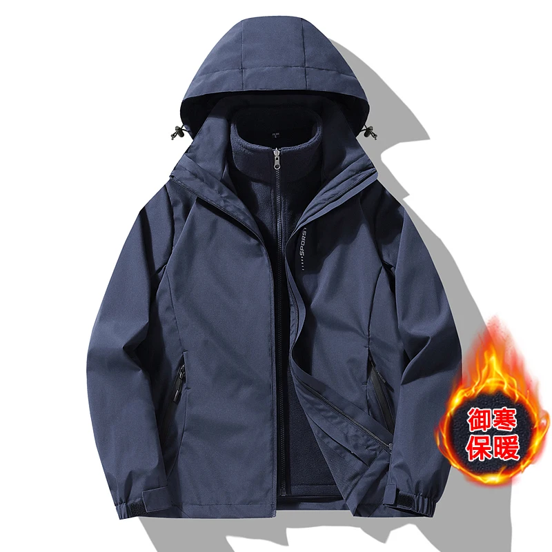 

Men Fleece Inside Winter Hiking Hunting Hiking Outdoors Parka Two-pieces Sets 3 in 1 Parkas Windproof Waterproof Unisex Parkas