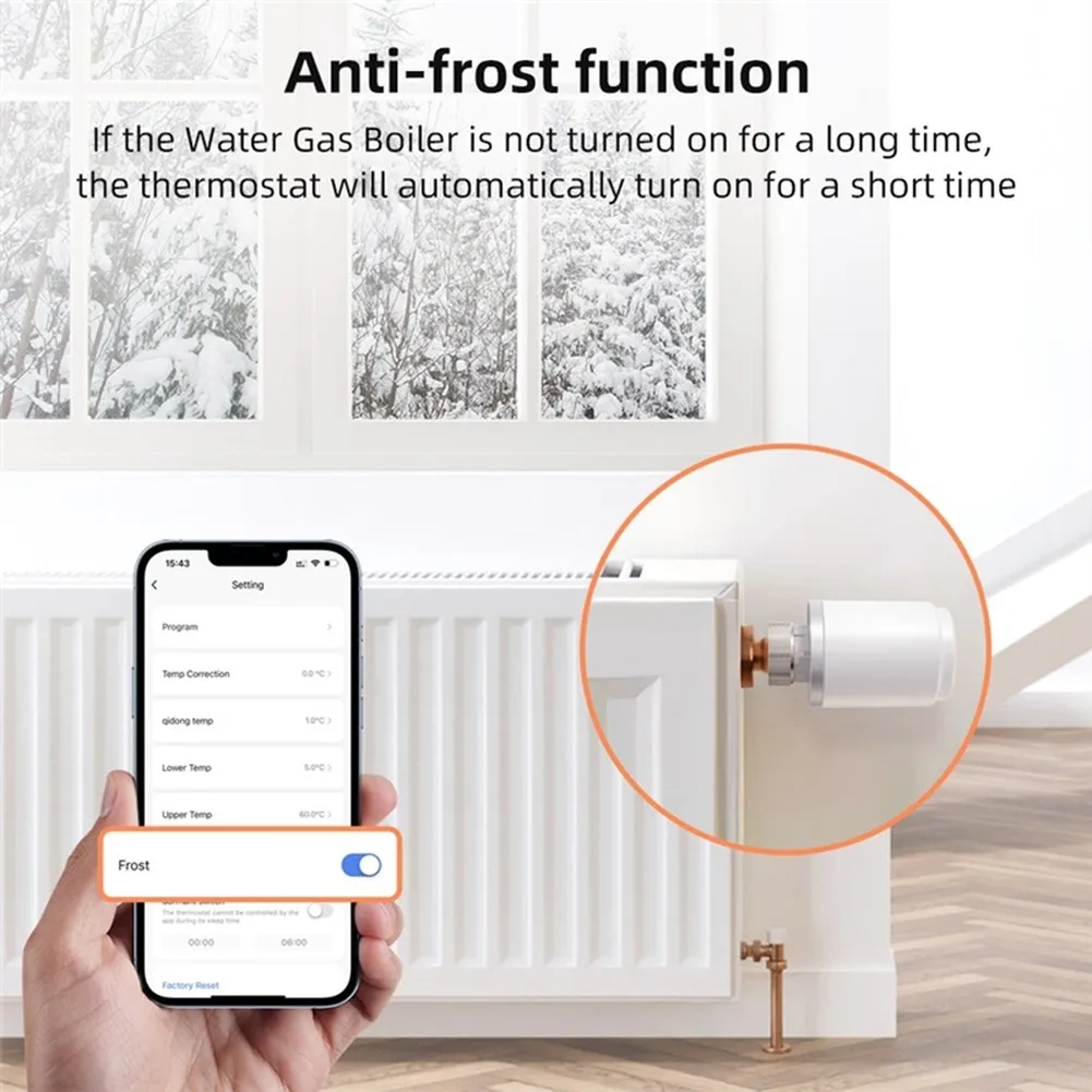 Smart Thermostatic Radiator Valve For Zigbee For Tuya with Programmable Weekly Schedule and Remote App Connectivity