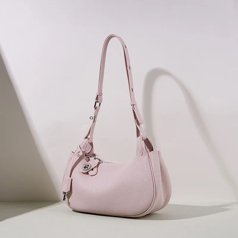 

Сумка-полумесяц UNBOUND из натуральной кожи, роскошная, в конфетных цветах, на плечо, в корейском стиле, универсальная, для повседневного использования, женская сумка через плечо