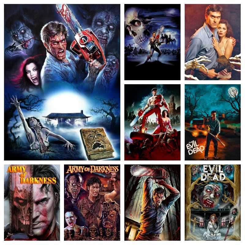 

The Evil Dead 1981 Diamond Mosaic Painting Art Horror Movie Army Of Darkness Full Drils Cross Stitch Embroidery Room Decor