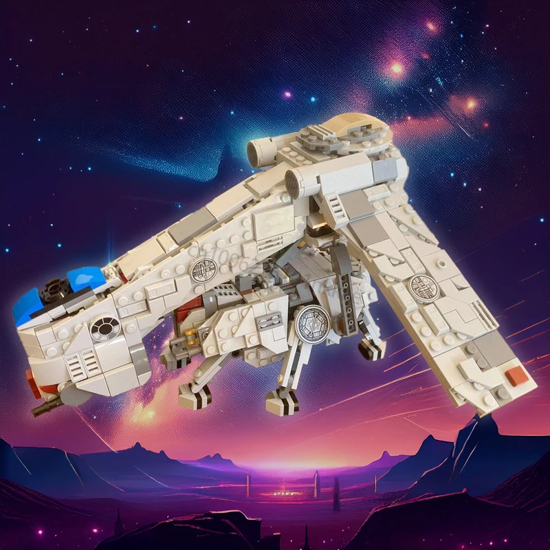 

MOC знаменитый самолет для кино и телеперевозки AT-TE, модель прогулочной машины, сделай сам, сборка, строительные блоки, игрушка, детский подарок