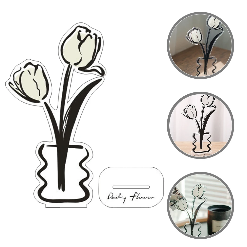 Soporte creativo para notas de flores, marco de fotos acrílico con Clip, soporte para tarjetas de notas para oficina, hogar, boda, fiesta, soportes de escritorio