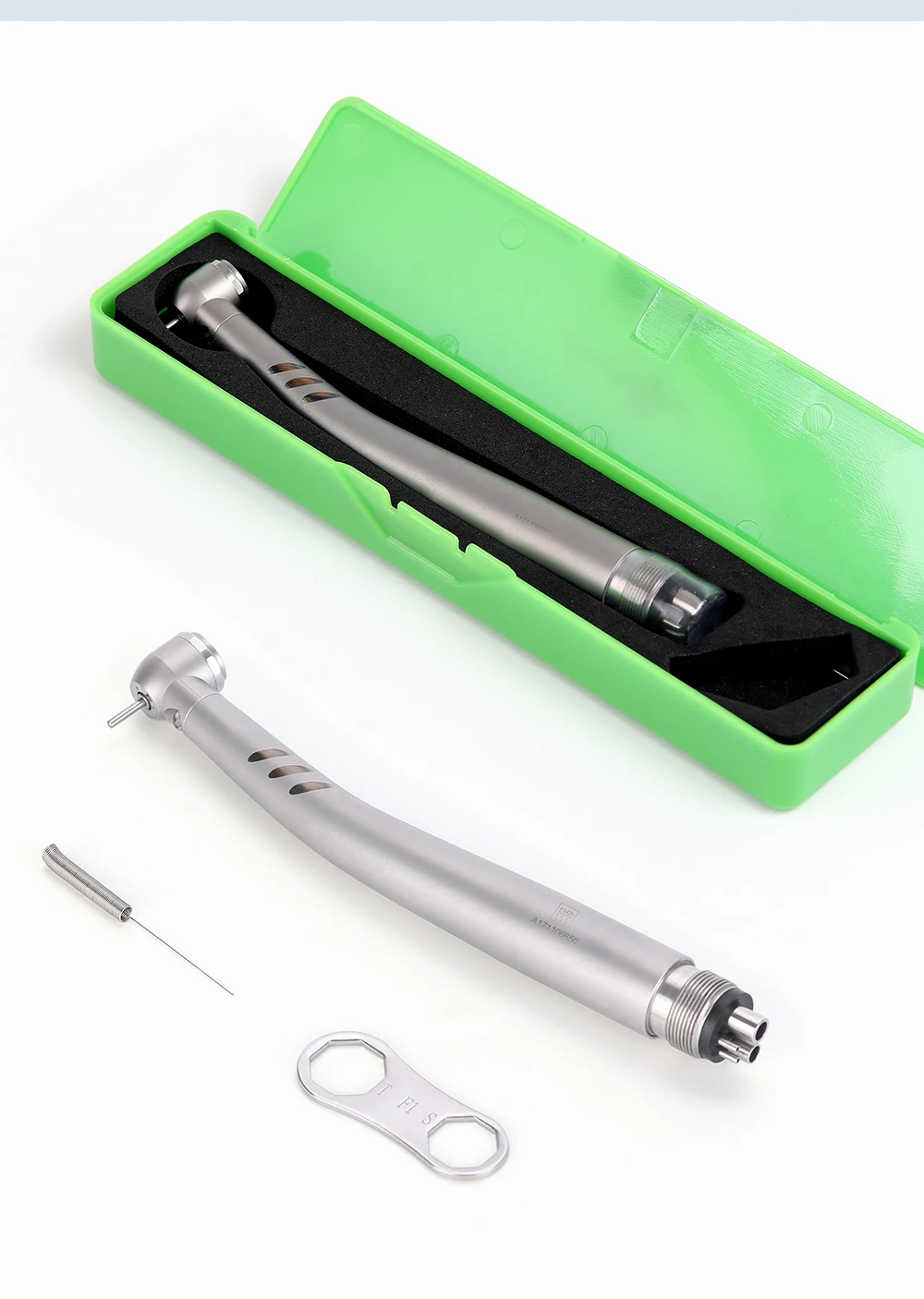 2/4 Löcher Dental LED Hochgeschwindigkeitshandstück E-Generator Integrierter Standardkopf Druckknopf 3 Wasserspray JD008A-SP – Detail 12